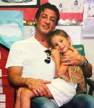 Old picture of Scarlet Rose Stallone with her father 